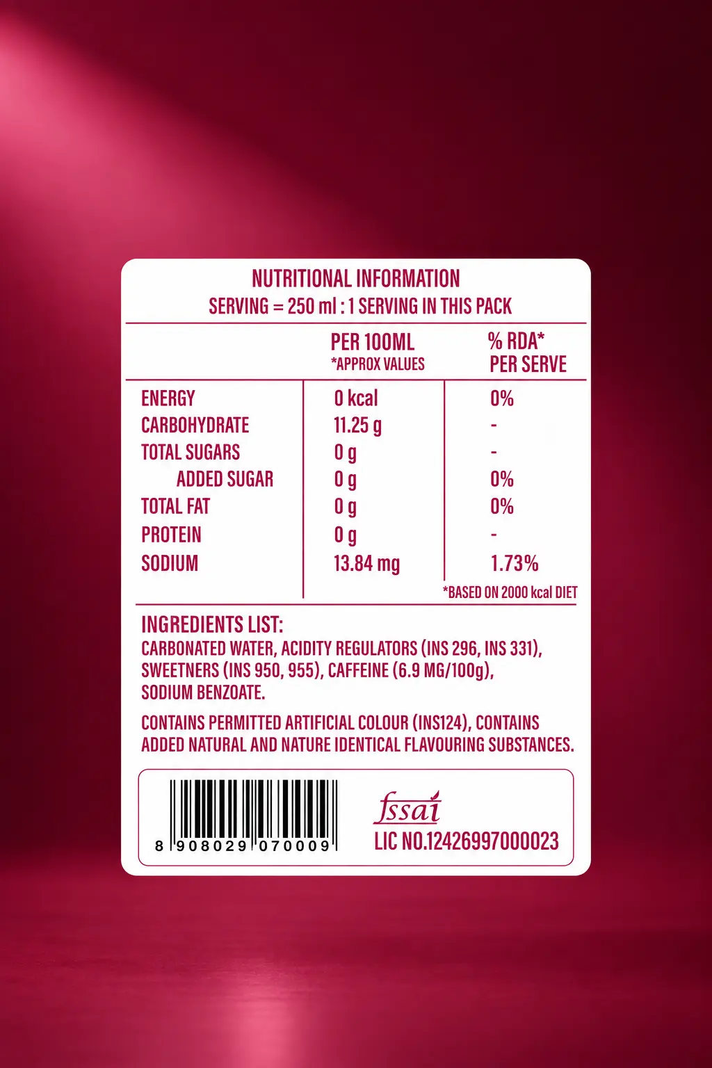 Myst Nutrition Facts and Ingredients